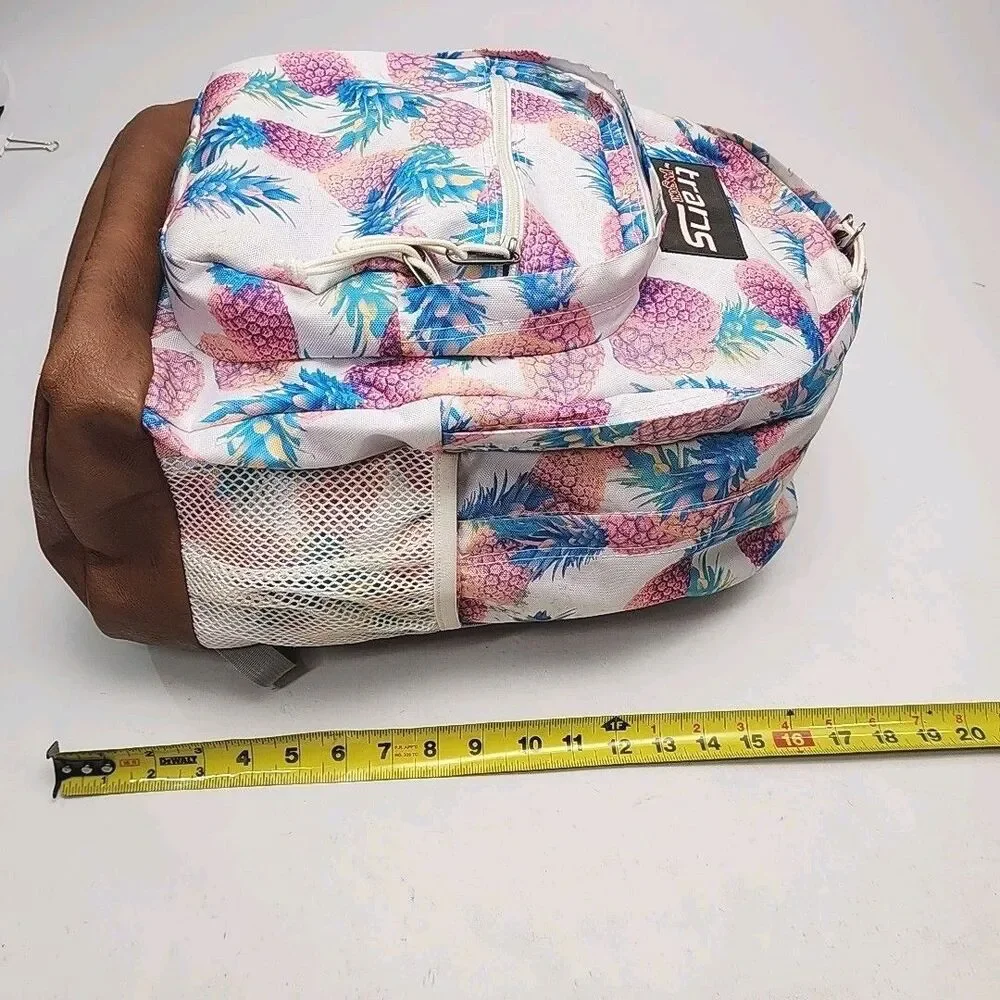Jansport Trans Backpack Bag Tote Pink Pineapple School 18